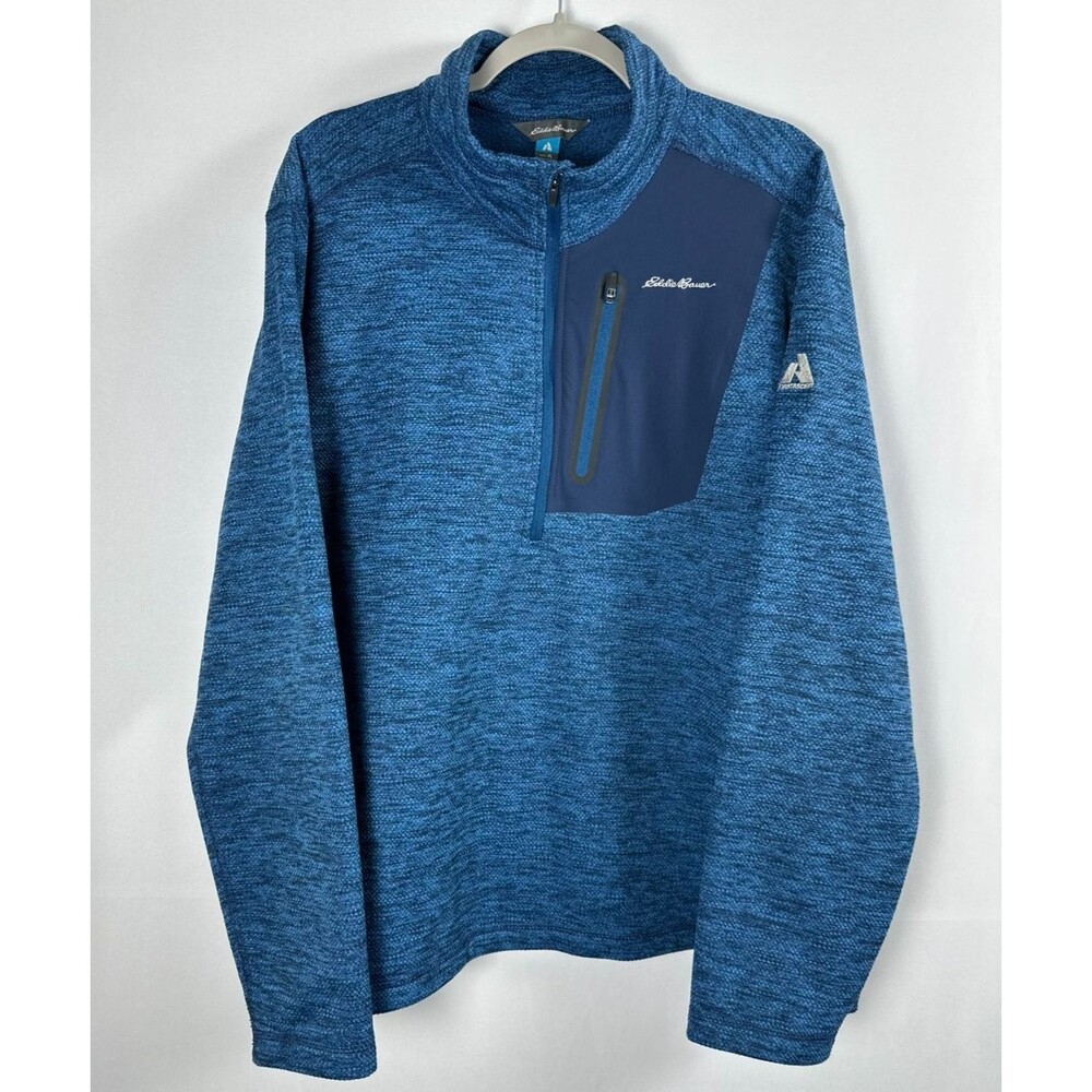 Eddie Bauer First Ascent 1/4 Zip Pullover Fleece Blue‎ Mens XL Hiking Outdoor